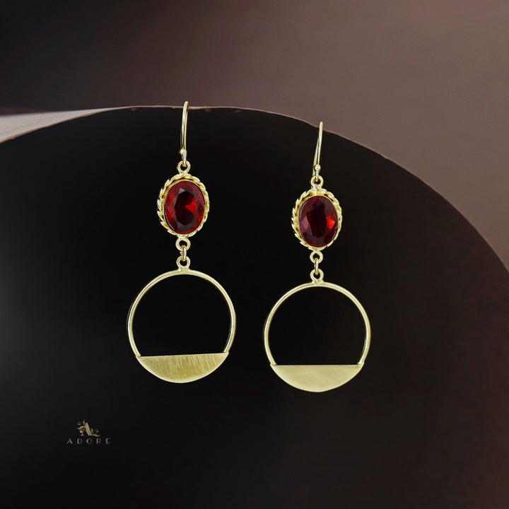 Golden Twisted Oval Glossy Circle Drop