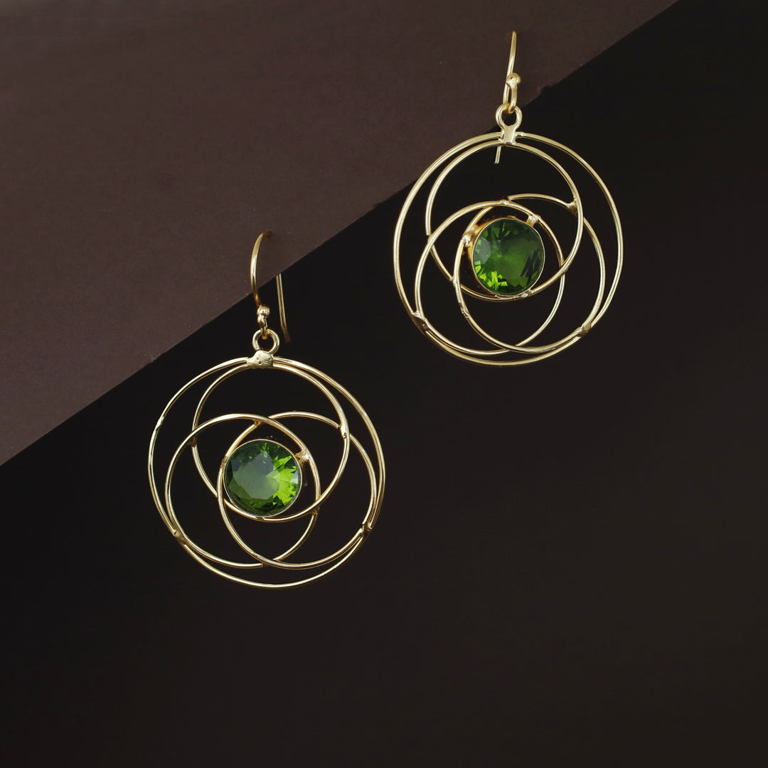 Vera Golden Tetra Circle Glossy Stone Drop