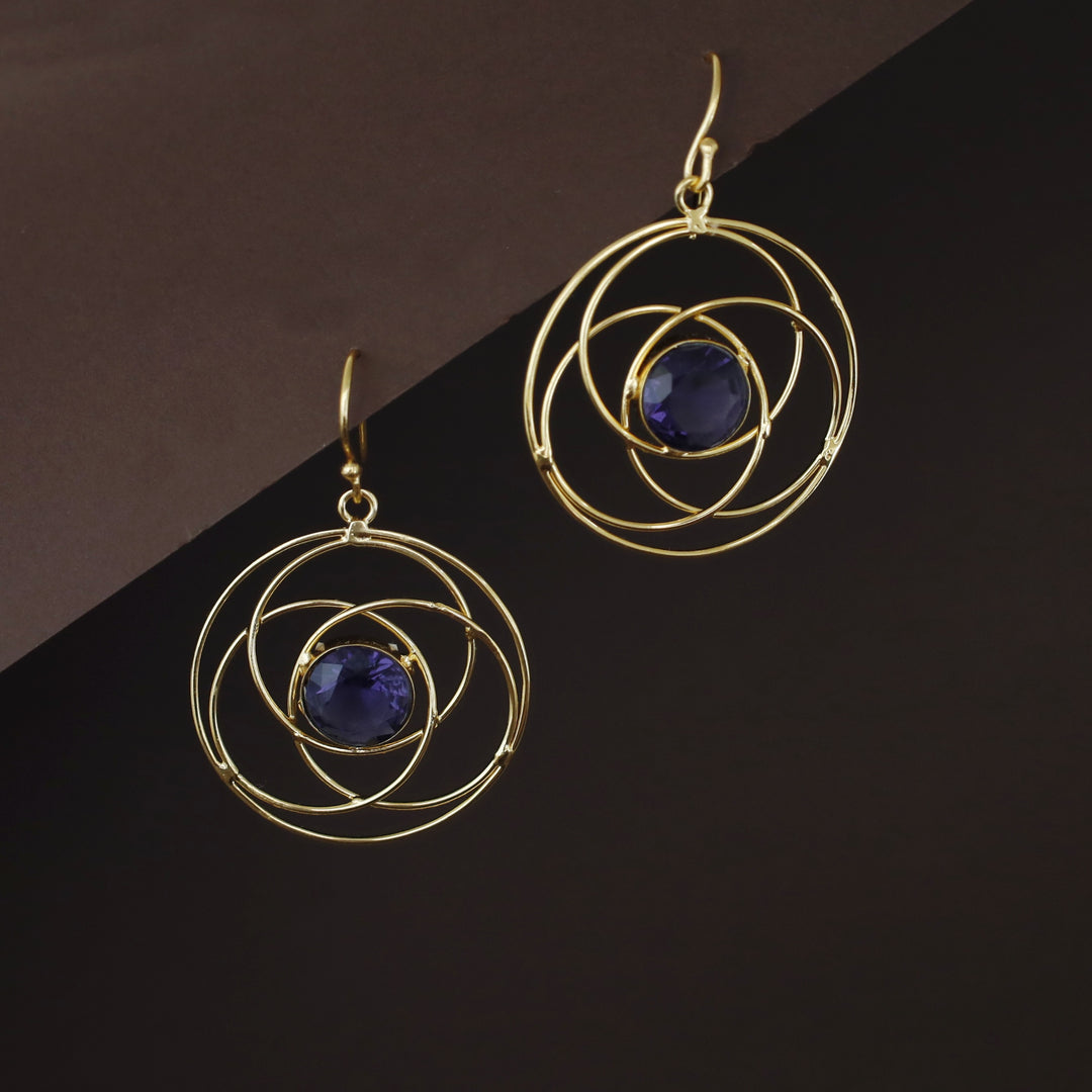 Vera Golden Tetra Circle Glossy Stone Drop