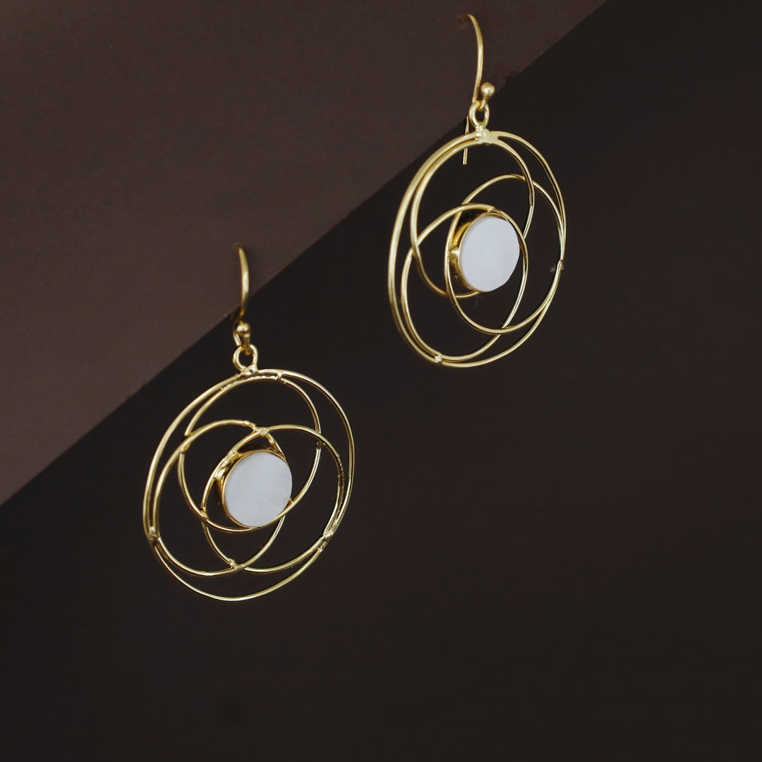 Vera Golden Tetra Circle Glossy Stone Drop