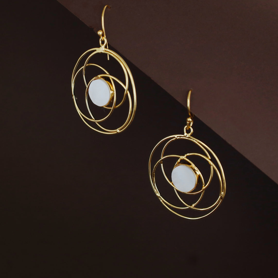 Vera Golden Tetra Circle Glossy Stone Drop