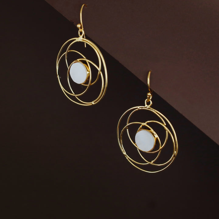 Vera Golden Tetra Circle Glossy Stone Drop