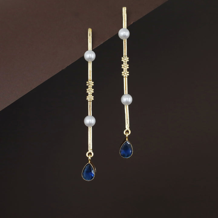 Jovita Dual Pearl + Glossy Drop Stick Earring
