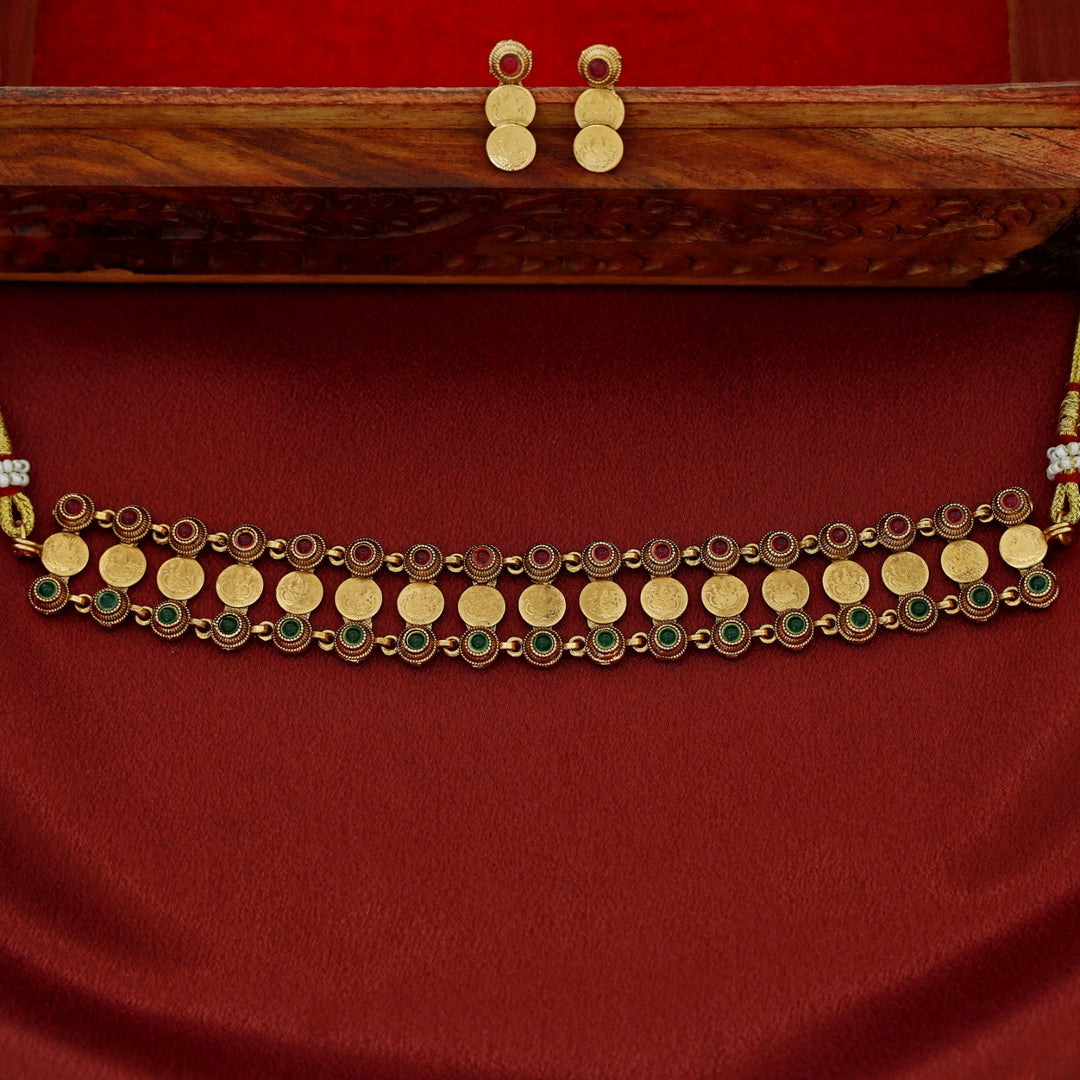Bhavinika Kashi Lakshmi 2 Layer Choker With Earring