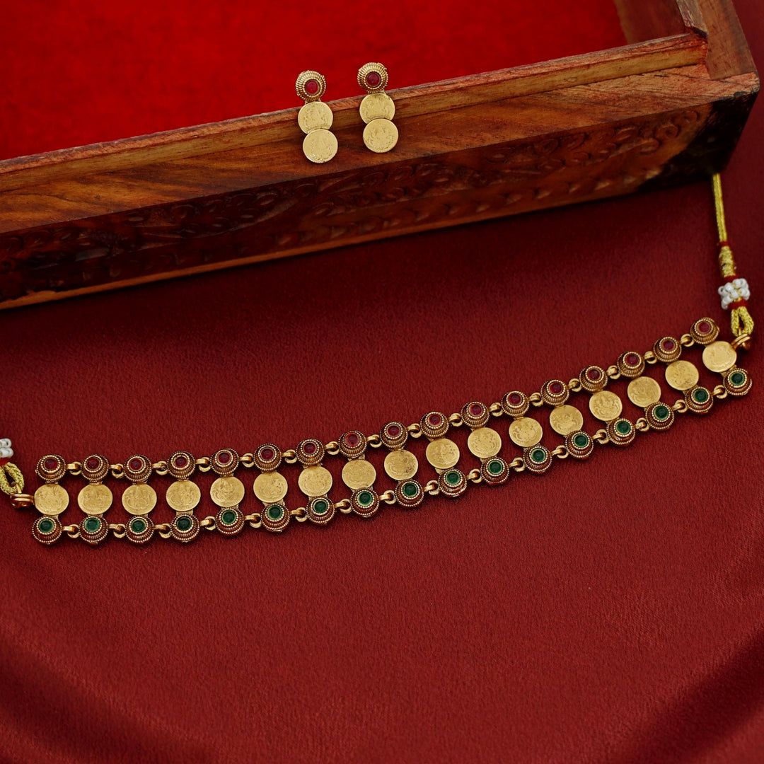 Bhavinika Kashi Lakshmi 2 Layer Choker With Earring