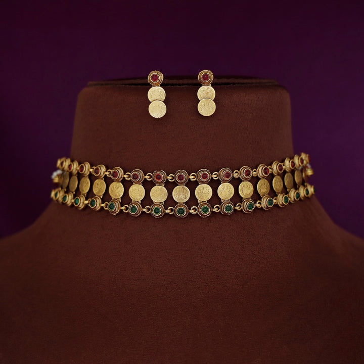 Bhavinika Kashi Lakshmi 2 Layer Choker With Earring