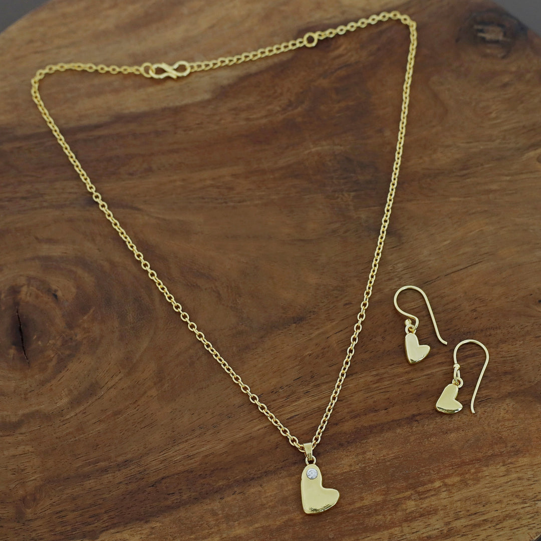 Amima Golden Heart Neckpiece With Drop