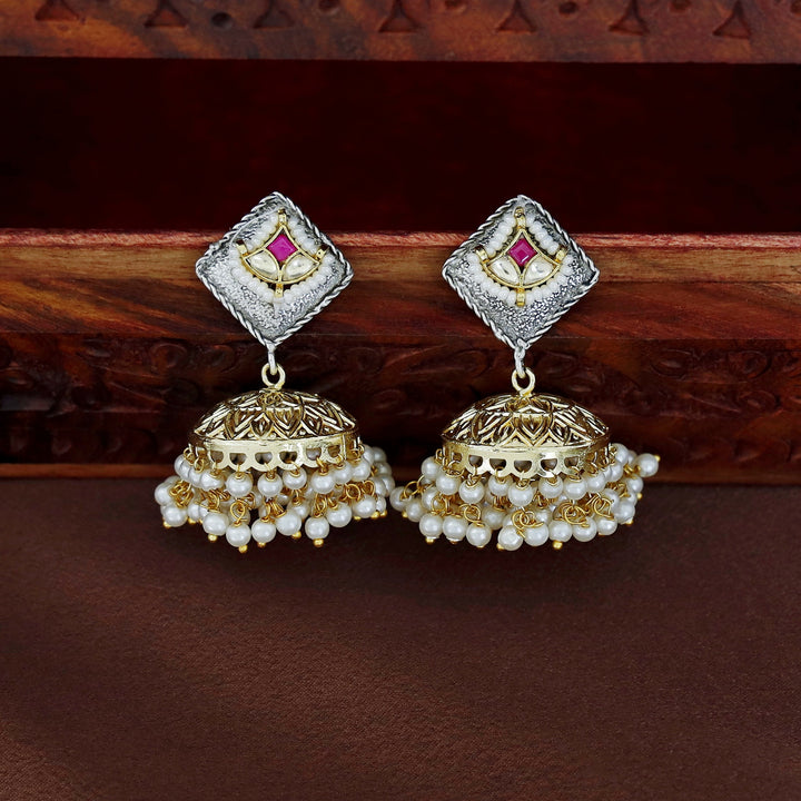 Tania Dual Tone Cluster Pearl Jhumka