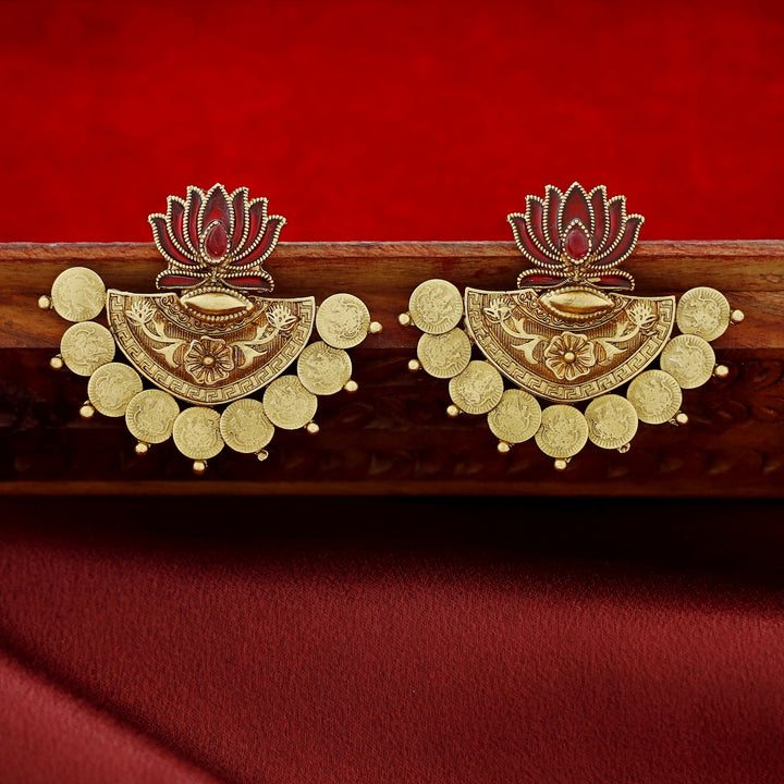 Ritika Enamel Lotus Kashi Earring