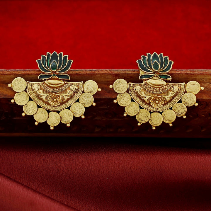 Ritika Enamel Lotus Kashi Earring