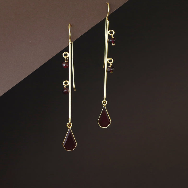 Rhoda Golden Stick Dual Bead Glossy Drop