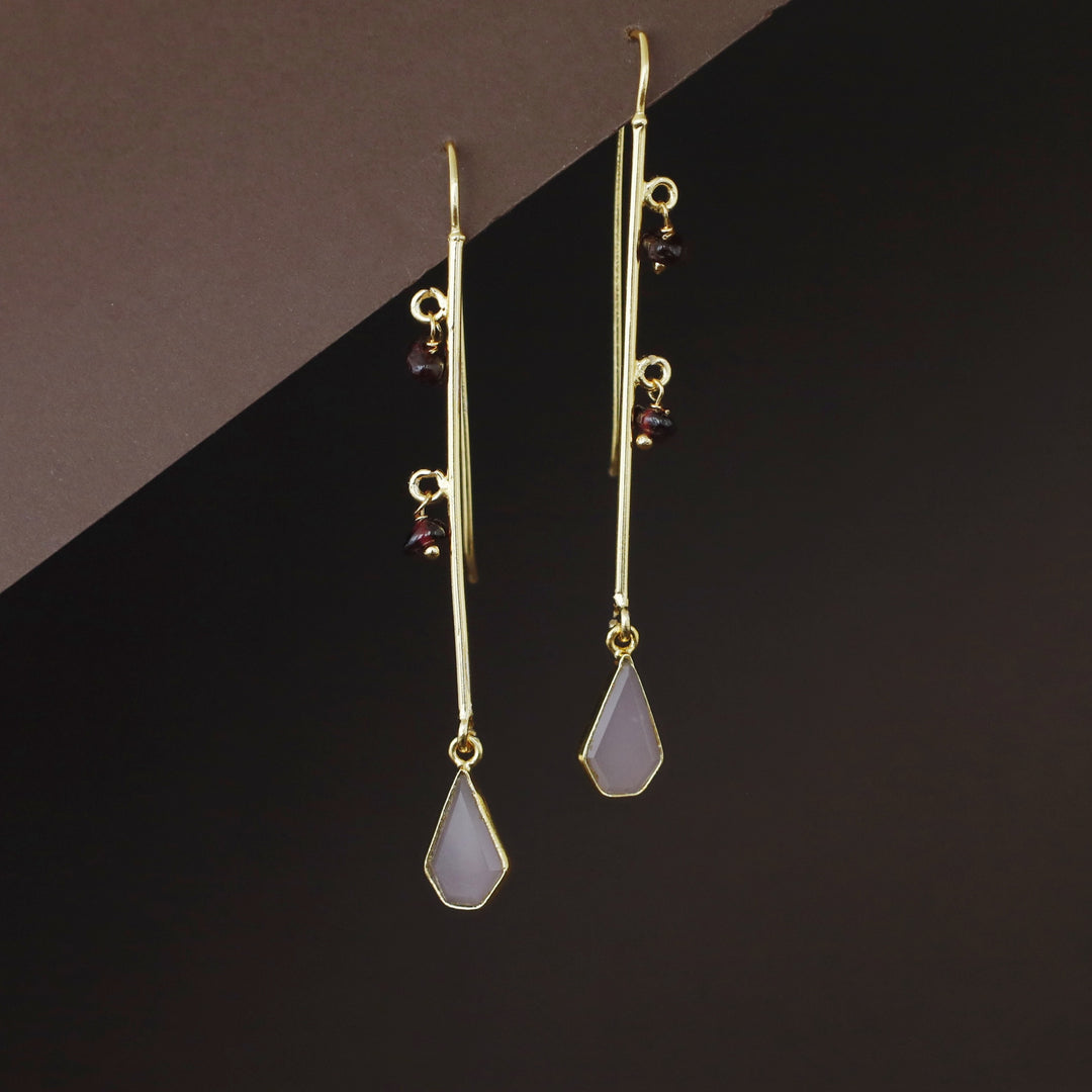 Rhoda Golden Stick Dual Bead Glossy Drop