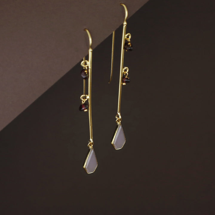 Rhoda Golden Stick Dual Bead Glossy Drop