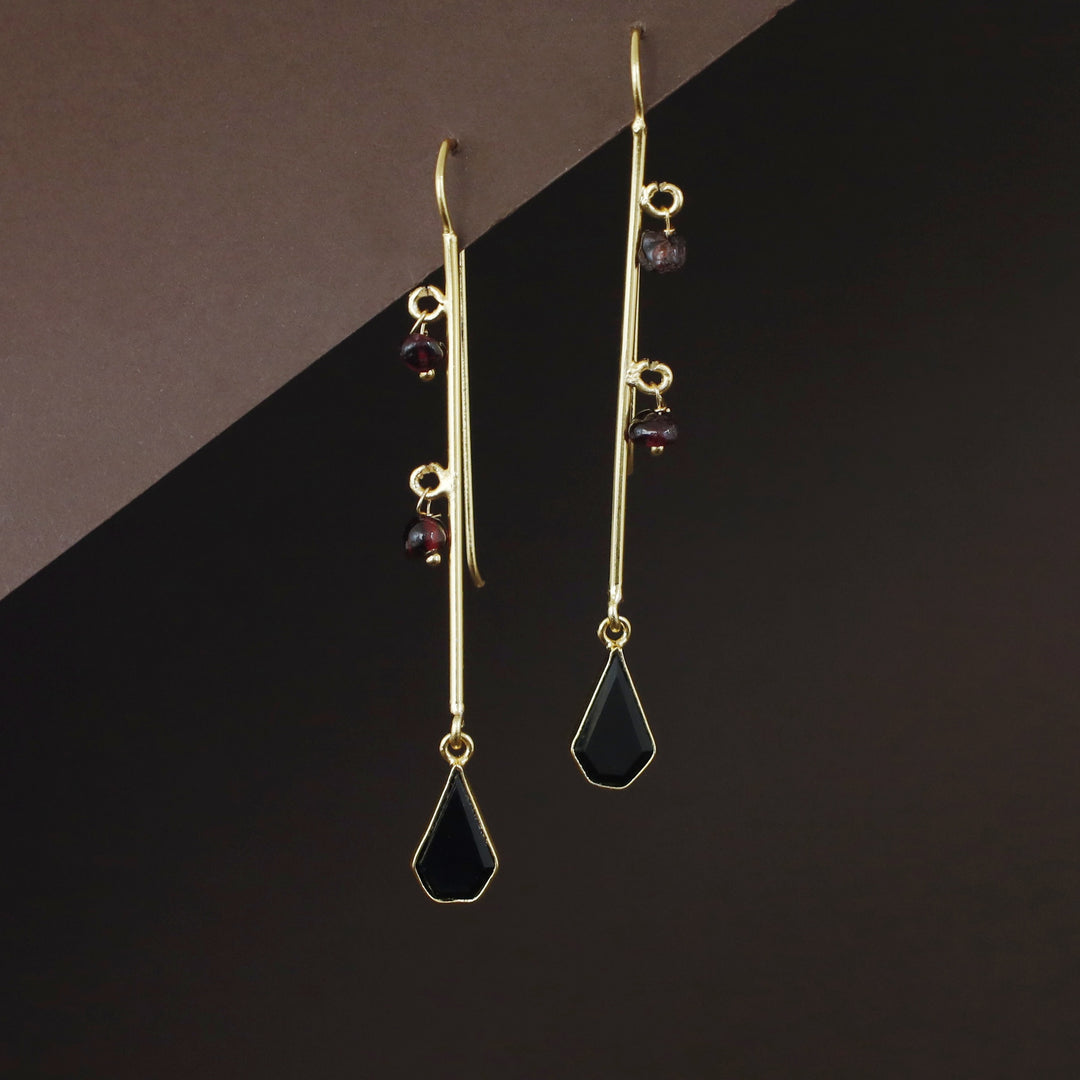 Rhoda Golden Stick Dual Bead Glossy Drop