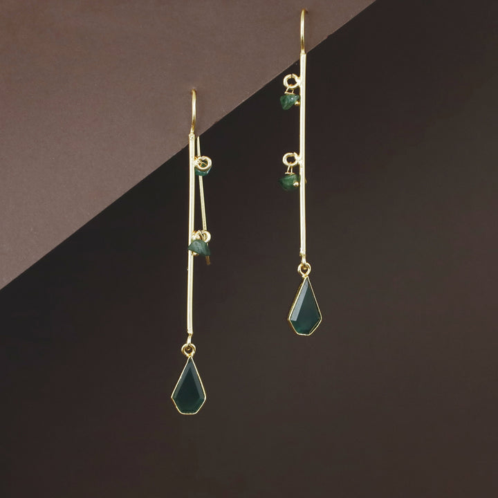 Rhoda Golden Stick Dual Bead Glossy Drop