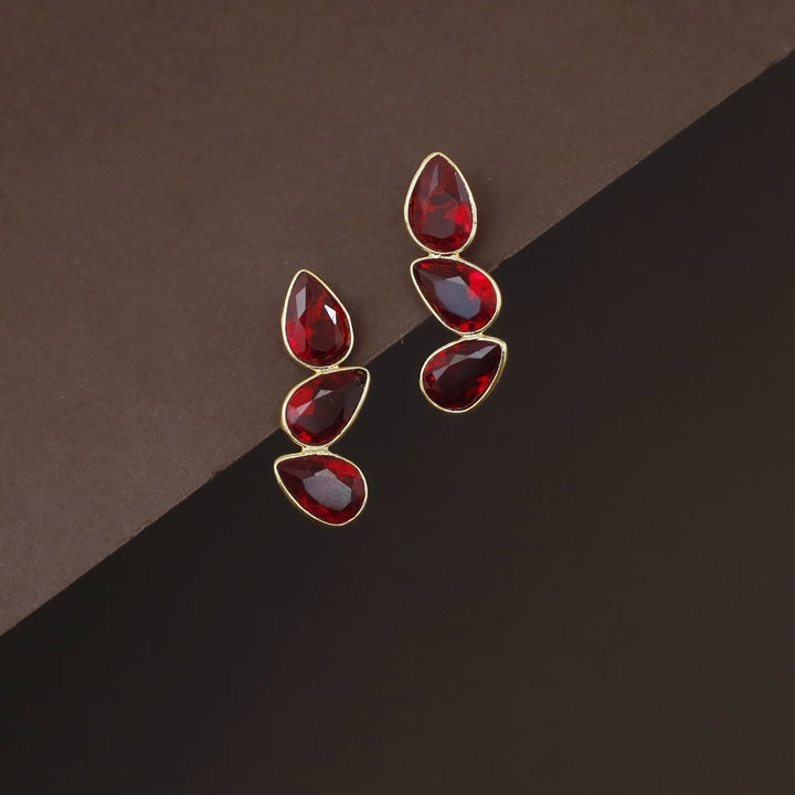 Louise Mini Tri Drop Glossy Rooster Earring