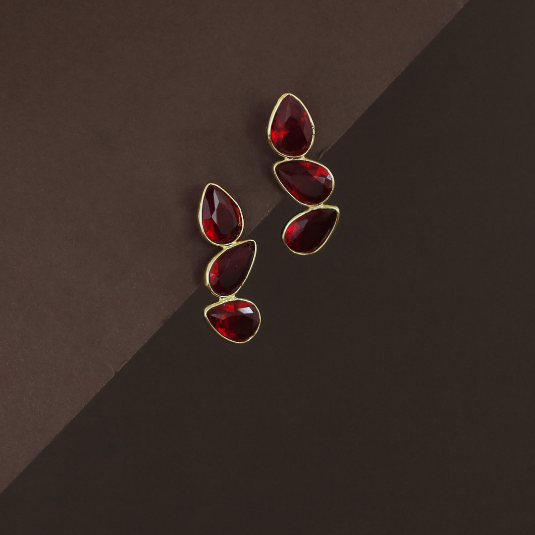 Louise Mini Tri Drop Glossy Rooster Earring