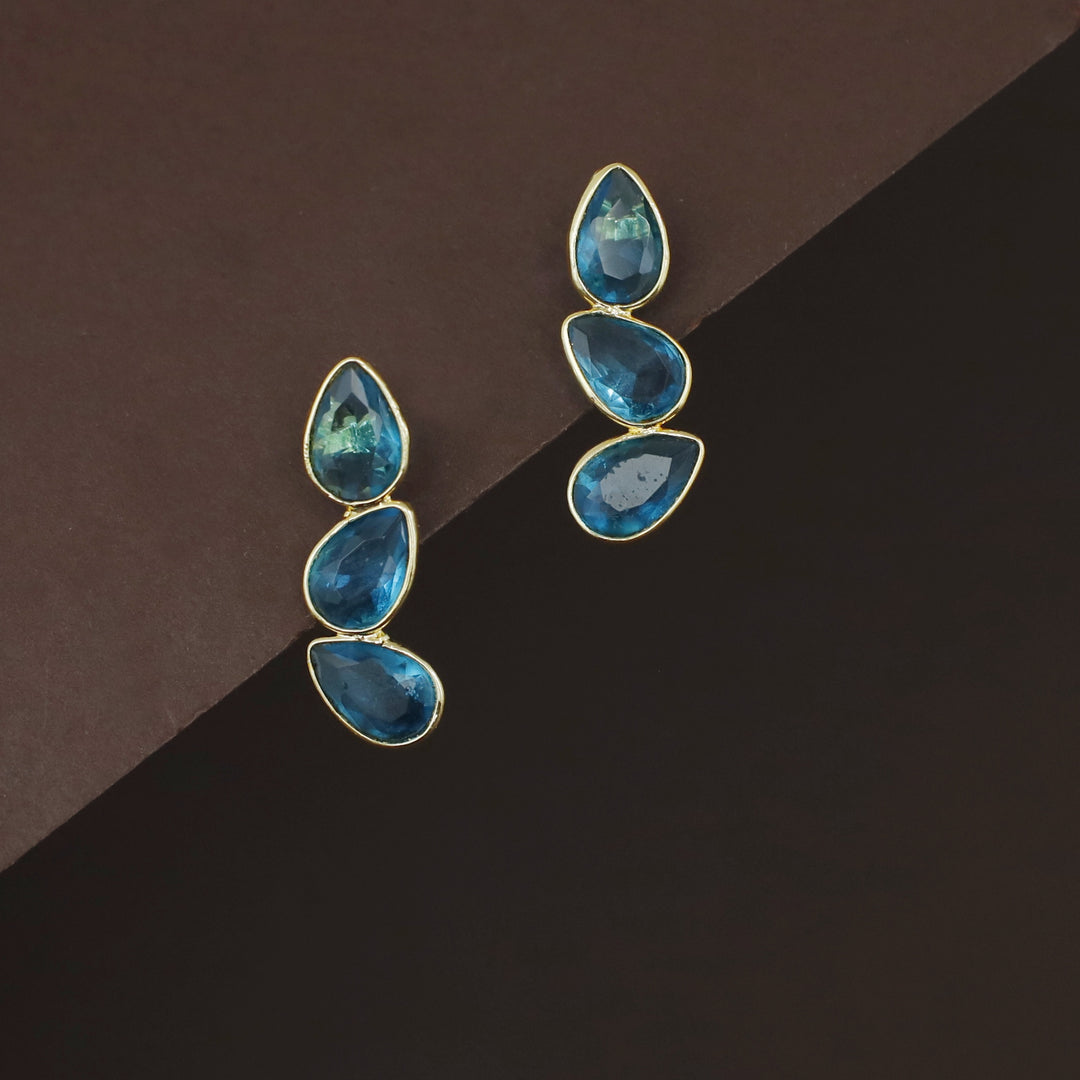 Louise Mini Tri Drop Glossy Rooster Earring