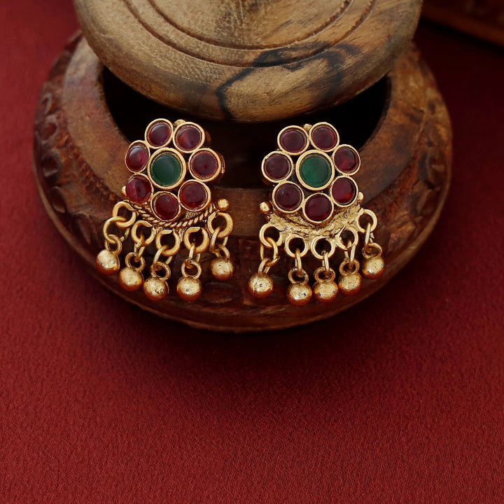 Bimala Palakka Floral Long Neckpiece With Earring