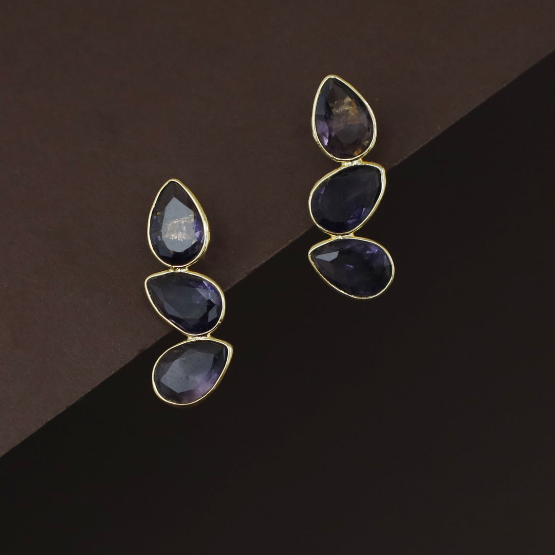 Louise Mini Tri Drop Glossy Rooster Earring