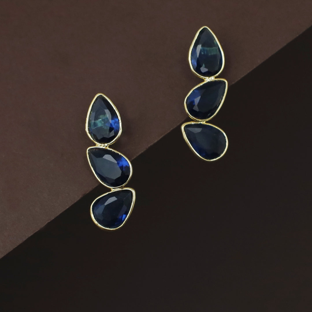 Louise Mini Tri Drop Glossy Rooster Earring