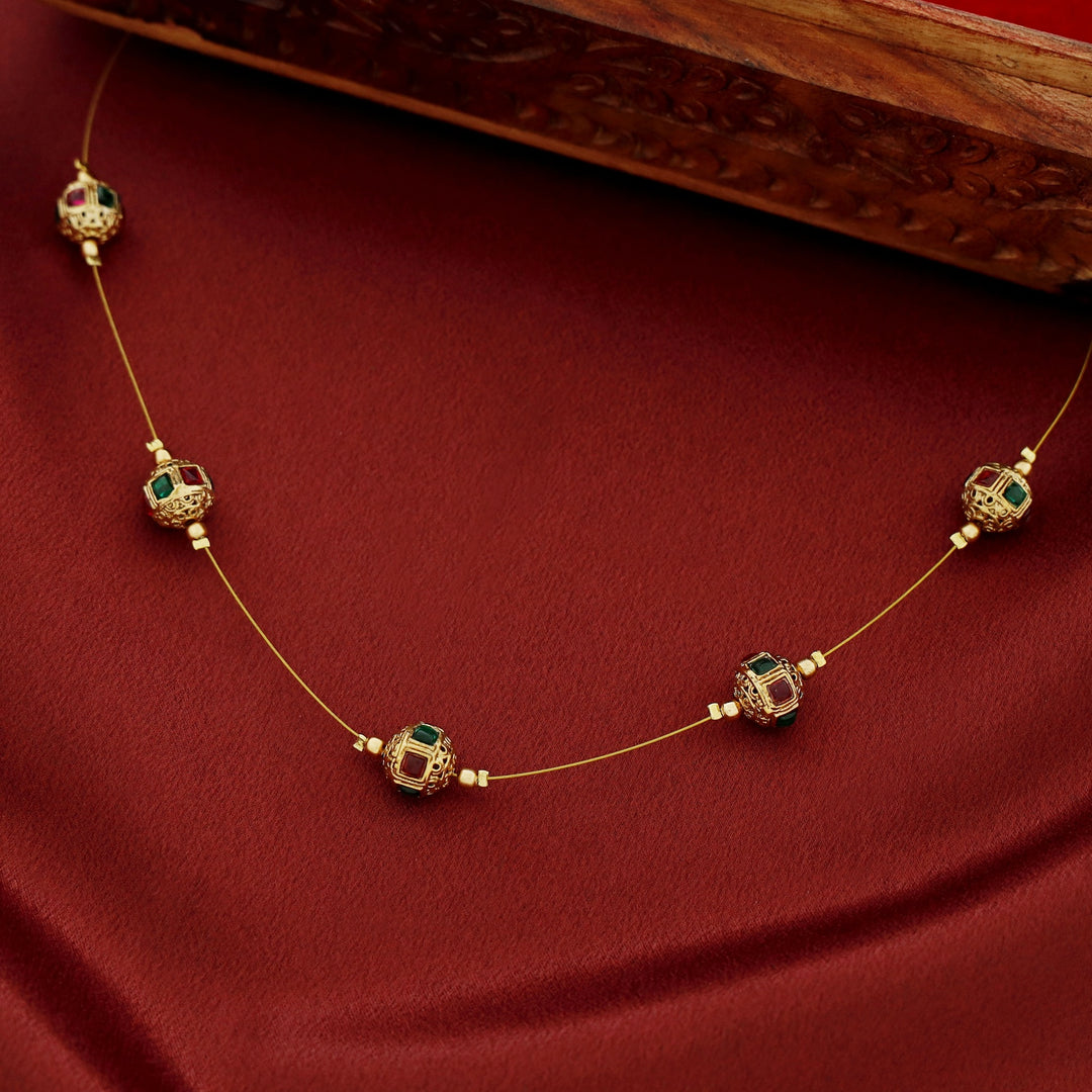 Aranya 5 Golden Ball String Neckpiece