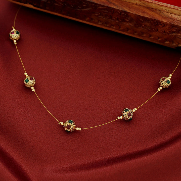 Aranya 5 Golden Ball String Neckpiece