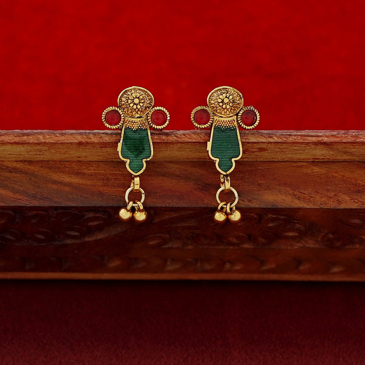 Bhamini Enamel Golden Ball Choker with Earring