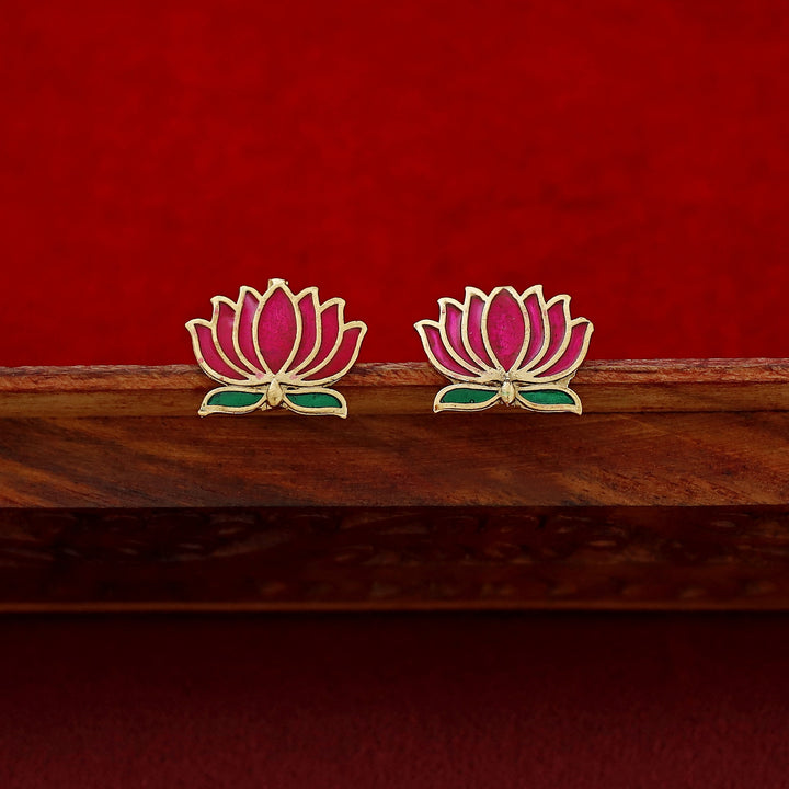 Advaita Enamel Lotus Kashi Choker With Stud