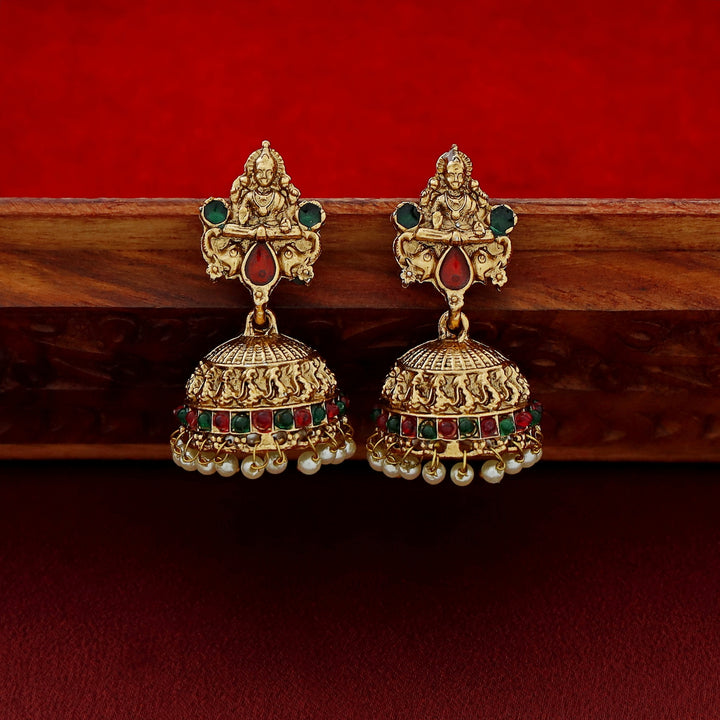 Brishti Devi Kemp Stone Bridal Set Neckpiece With Earring