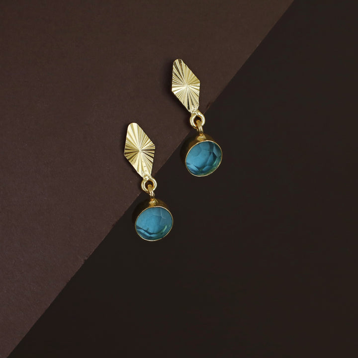 Siana Golden Diamond + Glossy Round Earring