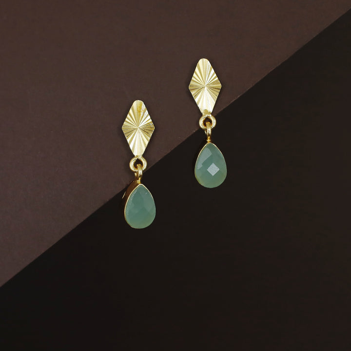 Siana Golden Diamond + Glossy Raindrop Earring