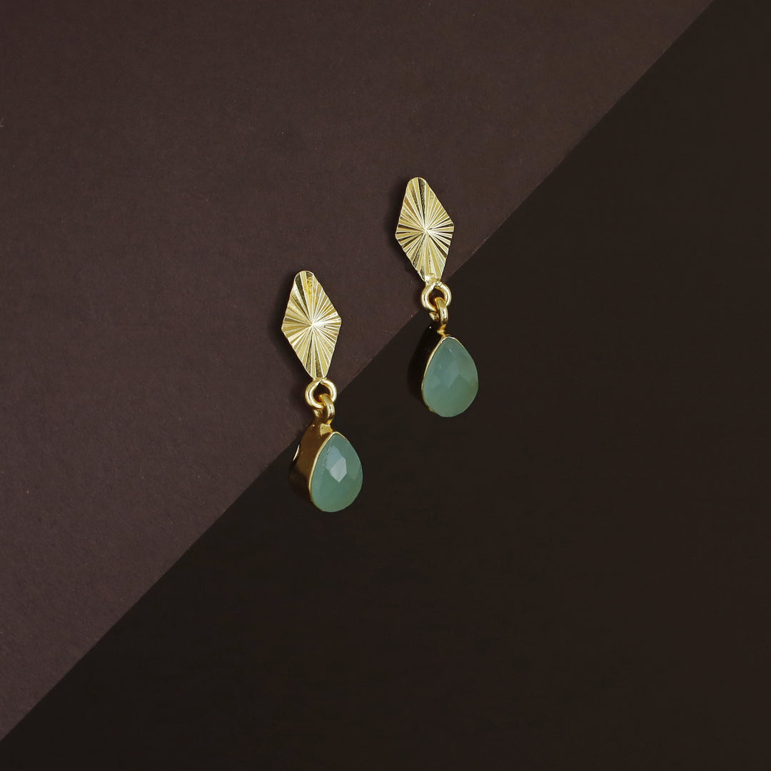 Siana Golden Diamond + Glossy Raindrop Earring