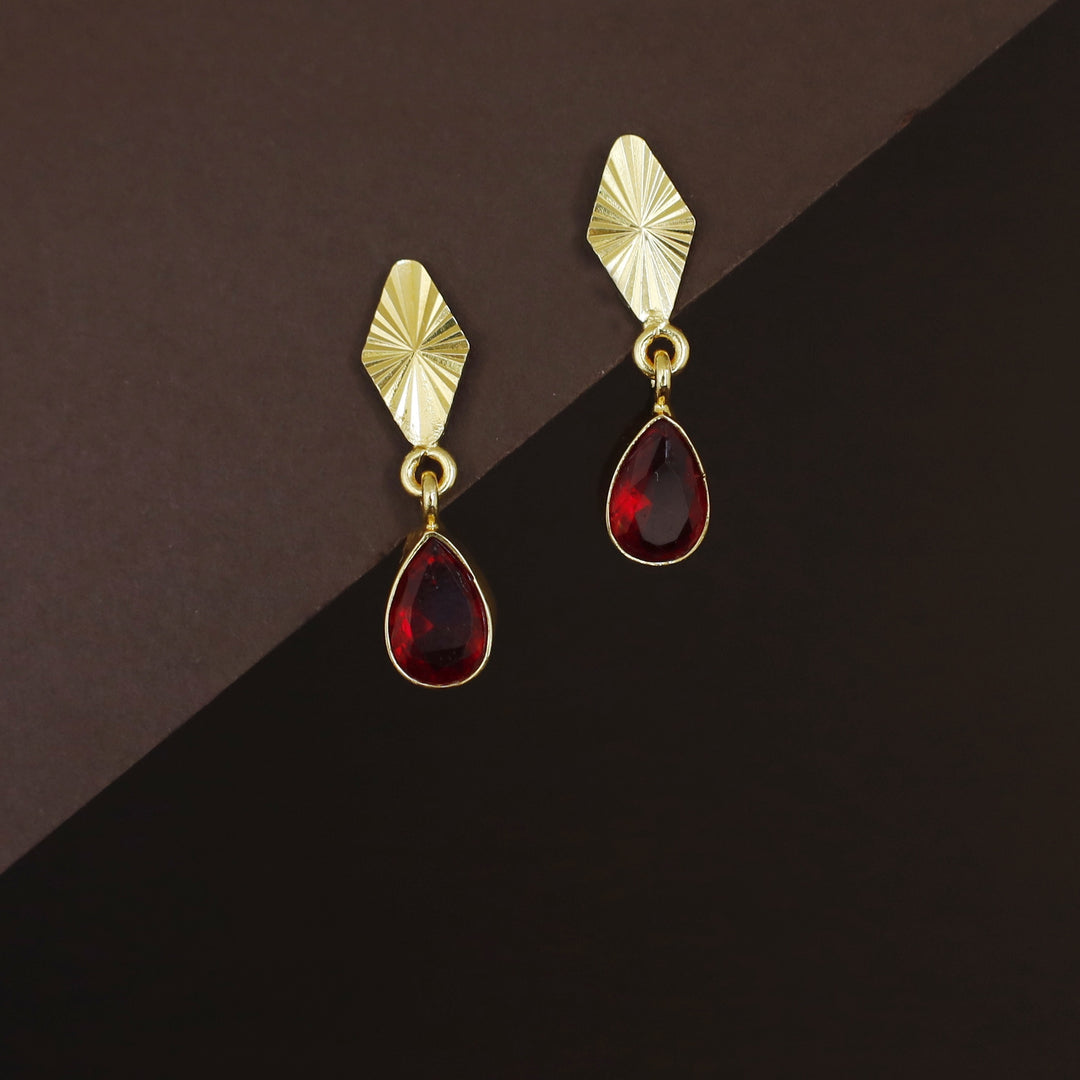 Siana Golden Diamond + Glossy Raindrop Earring