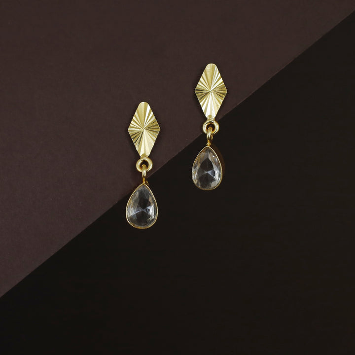 Siana Golden Diamond + Glossy Raindrop Earring