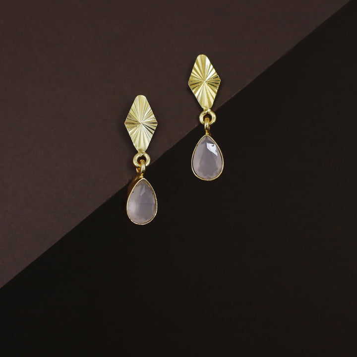 Siana Golden Diamond + Glossy Raindrop Earring