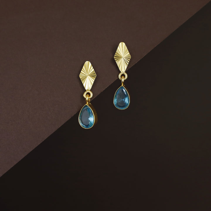 Siana Golden Diamond + Glossy Raindrop Earring