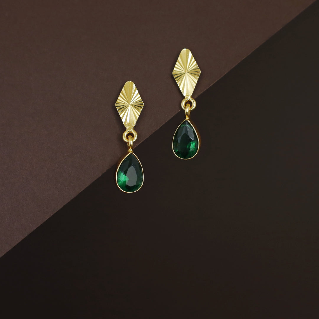 Siana Golden Diamond + Glossy Raindrop Earring
