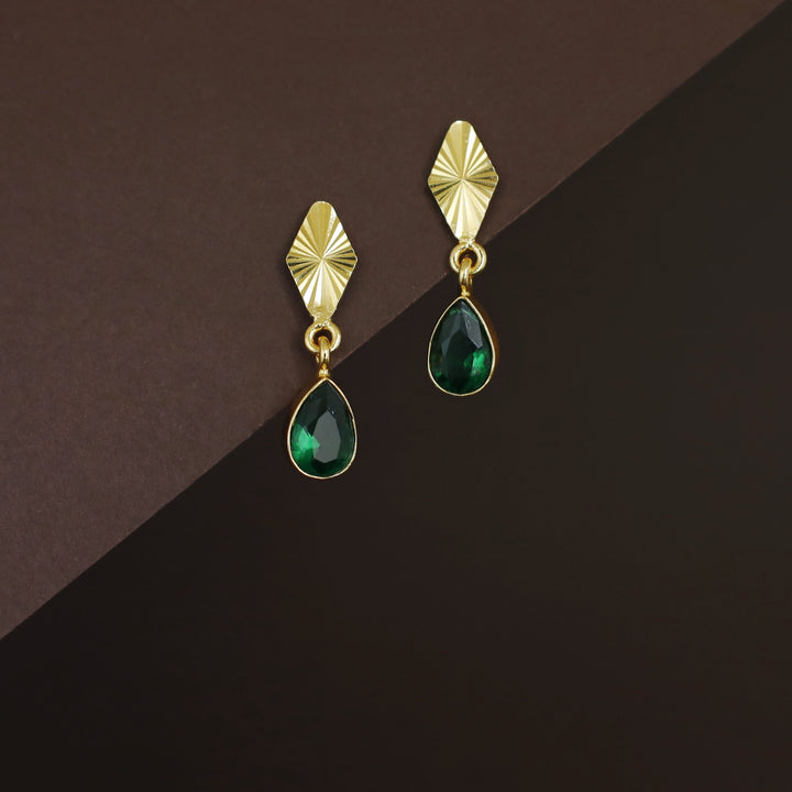 Siana Golden Diamond + Glossy Raindrop Earring