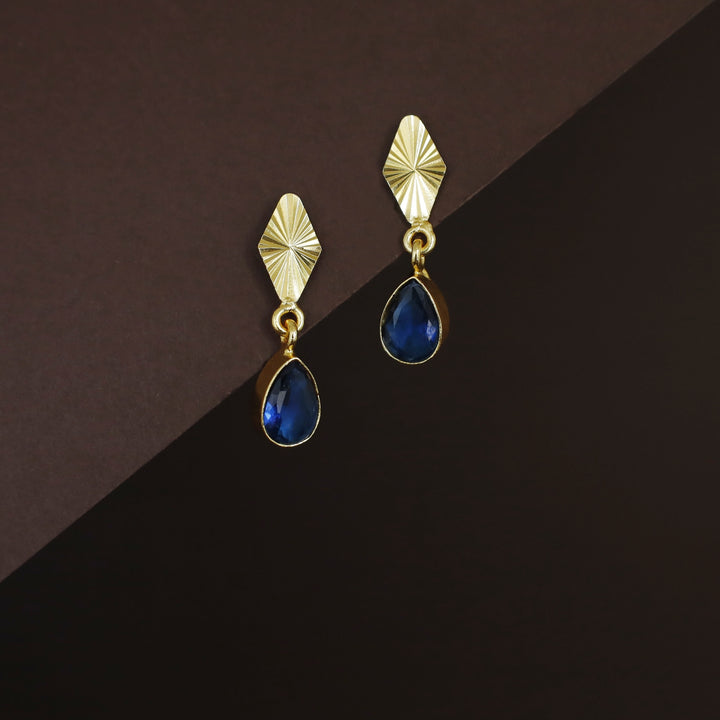 Siana Golden Diamond + Glossy Raindrop Earring