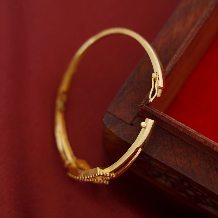 Rikisha Openable Golden Tri Rectangle Bangle