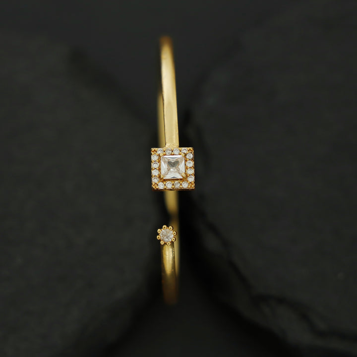 Golden AD Stone Square & Rectangle Bangle