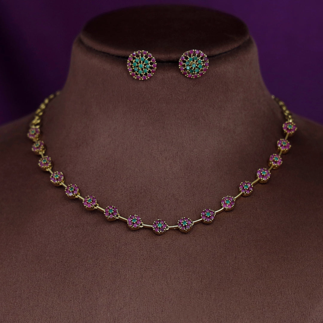 Sayali Flower AD Neckpiece With Stud
