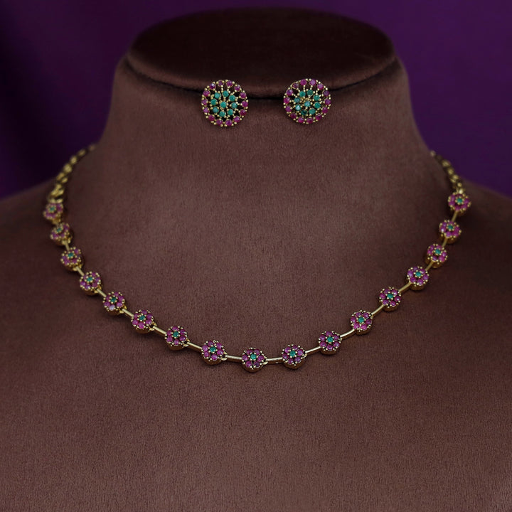 Sayali Flower AD Neckpiece With Stud
