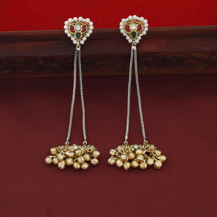 Ahima Ghungroo Dual Tone Jadau Kundan Choker With Earring