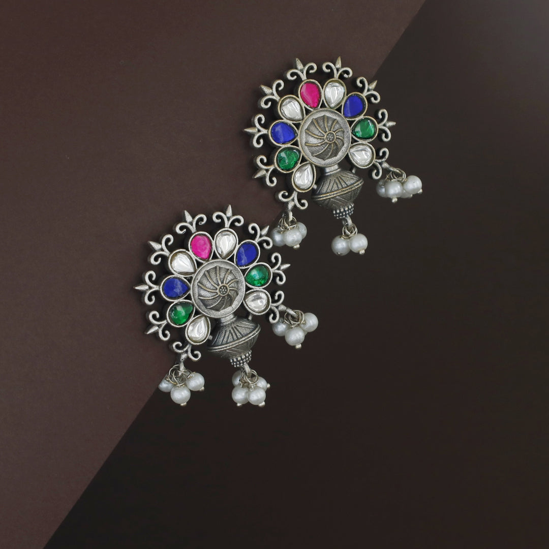 Bavitha Multicolour Pearl Bunch Stud