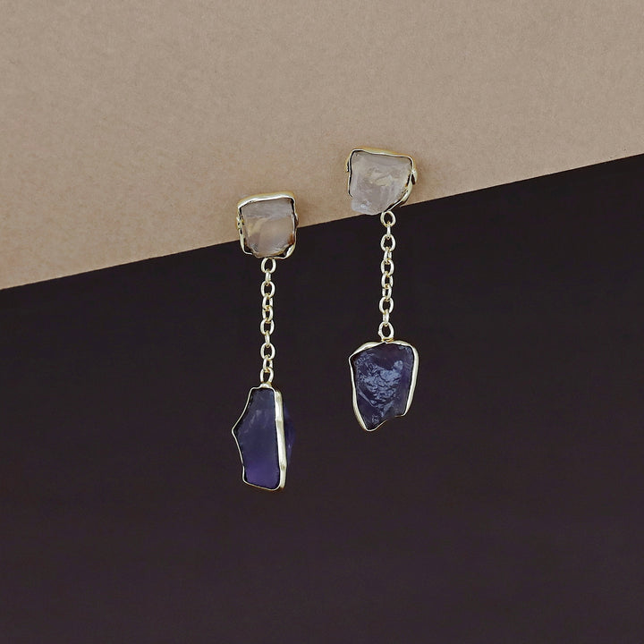Katelyn Dual Raw Stone Earring
