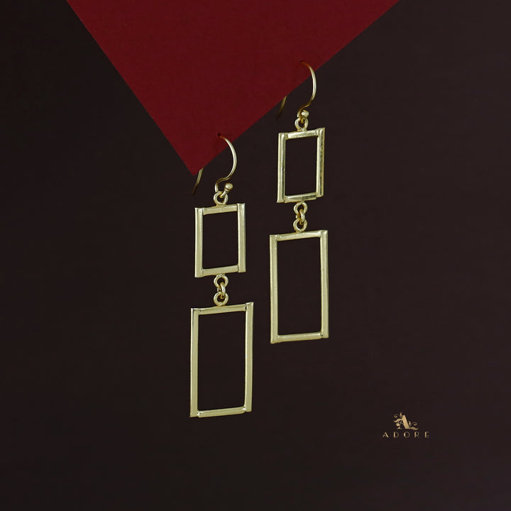 Golden Rectangular Long Hanging Drop