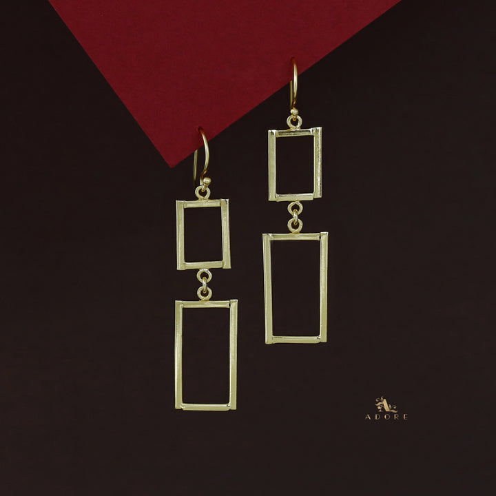 Golden Rectangular Long Hanging Drop