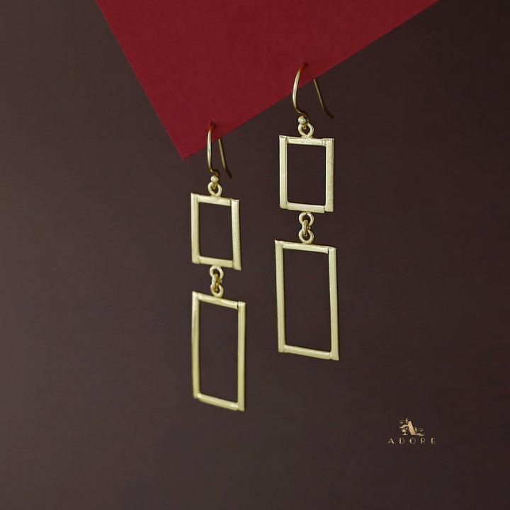 Golden Rectangular Long Hanging Drop